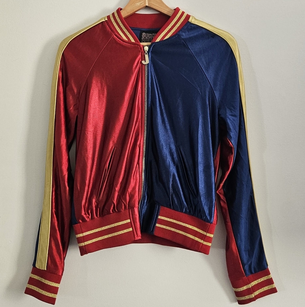 Harley Quinn DC Comics Suicide Squad Satin Red and Blue Souvenir Jacket S/M - Picture 1 of 13